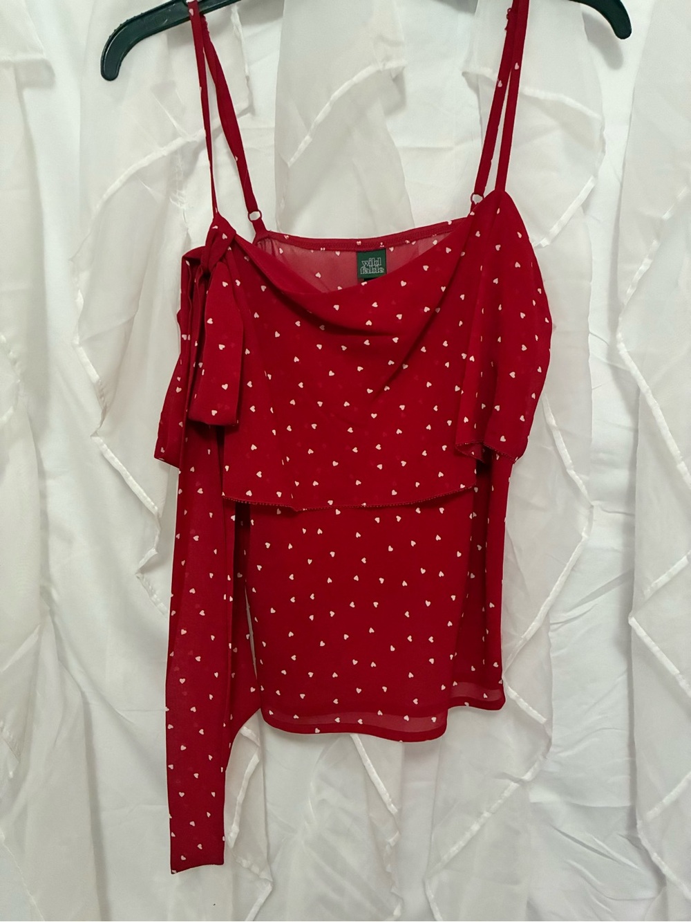 wild fable Red Heart-Print One-Shoulder Camisole